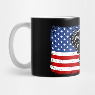 Proud Flat Coated Retriever American Flag patriotic dog Mug